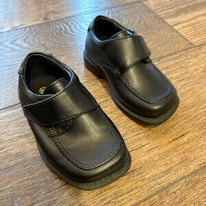 Smart Fit Toddler Black Leather Boys Dress Shoes Wedding Baby Size 5 W